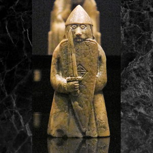 Neck Gaiter Mask - Lewis Chessmen Viking, Shield-Biting Berserker