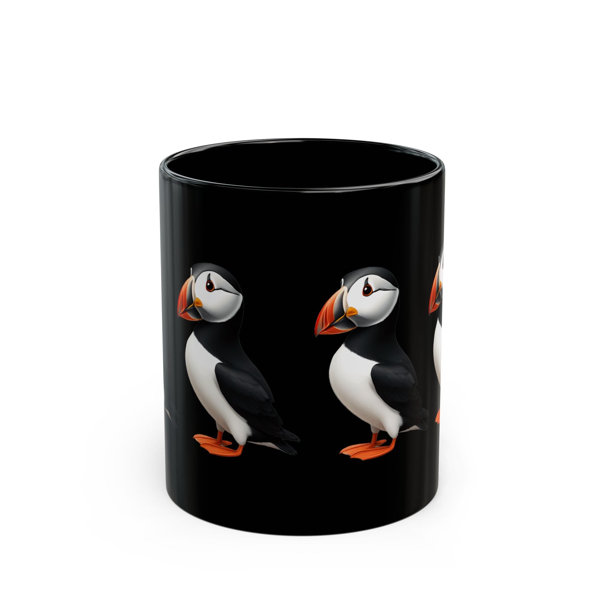 Cute Puffin Black Mug - Perfect Gift for Bird Lovers, 11oz & 15oz