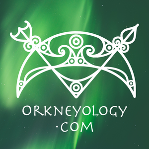 Neck Gaiter Mask - Orkneyology Logo, Pictish Symbol on Merry Dancers