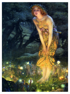 Fairytale & Folklore Poster - Edward Robert Hughes, Midsummer Eve, 12X16, shop.Orkneyology.com