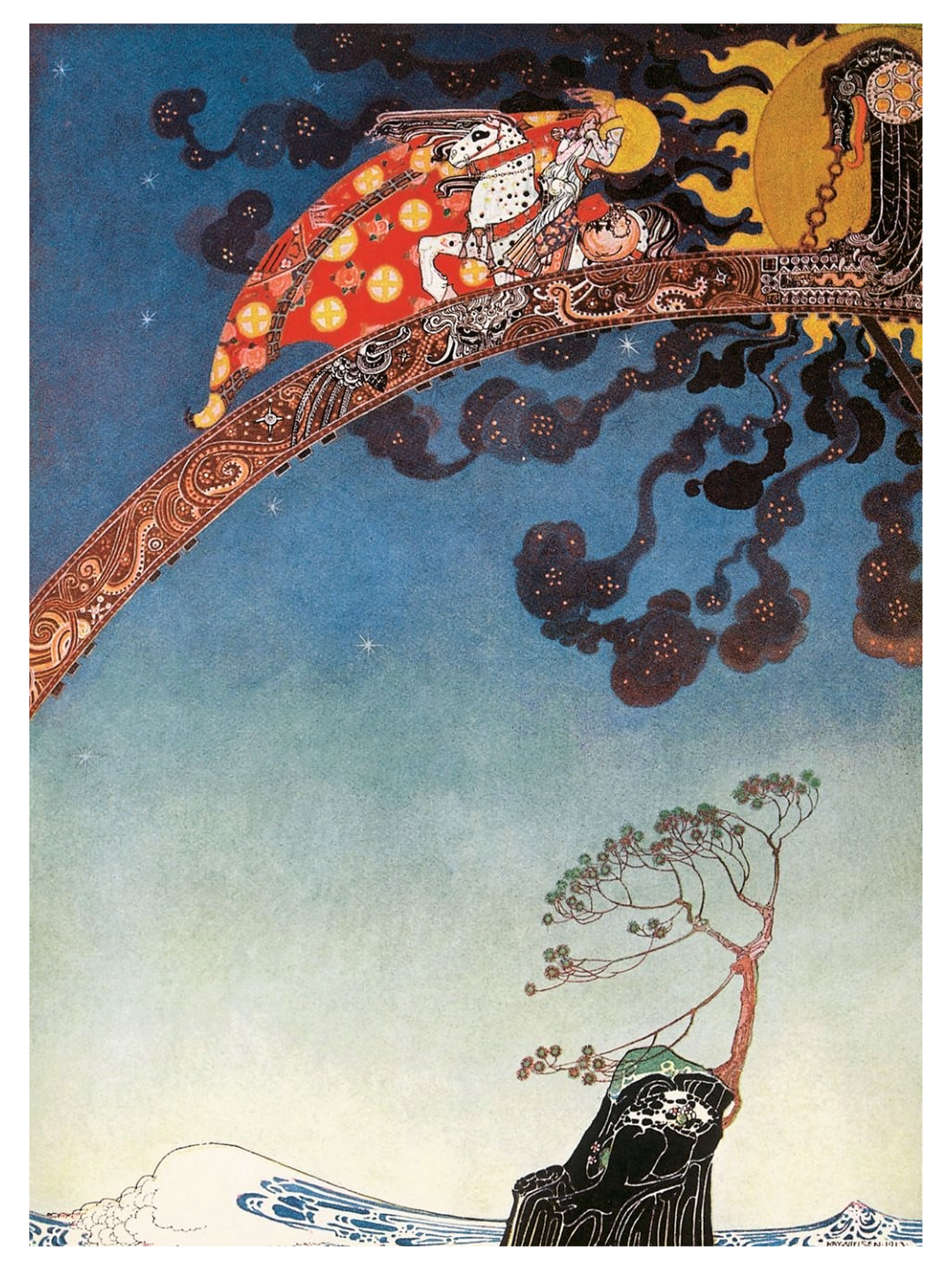Fairytale & Folklore Poster - Kay Nielsen, East of the Sun West of the Moon, And Flitted Away, 12X16