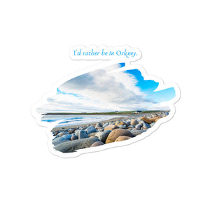 Orkney Islands Stickers - "I'd rather be in Orkney" Beach Scene