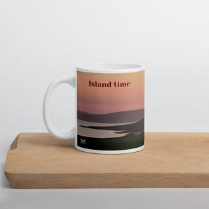 Island Time Mug - Island Time, Stenness Loch at Sunset, shop.orkneyology.com