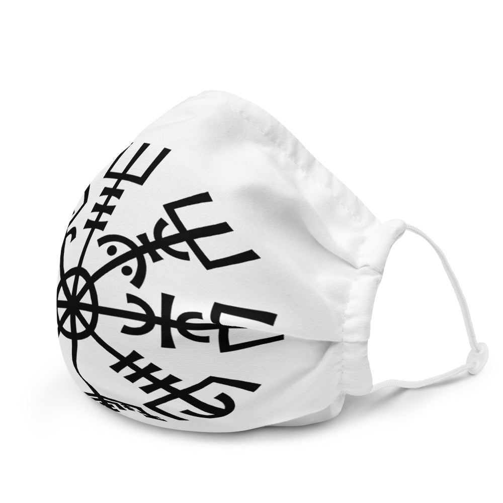 Viking Premium Face Mask - Vegvisir, Black on White